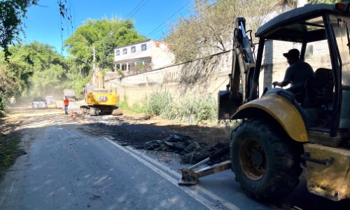 Prefeitura de Pinheiral inicia serviços de reparo e manutenção na Rodovia Benjamin Constant